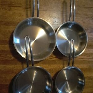Steinless Steel Frying Pan Marca Kirklan Set Of 4